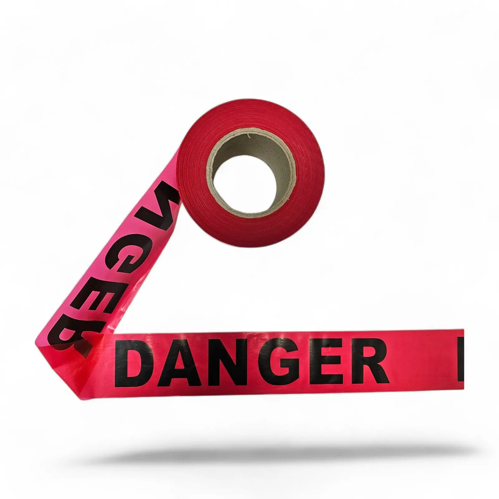 Barricade Tape, 3 In. X 1000 Ft. Roll, Red, "DANGER"