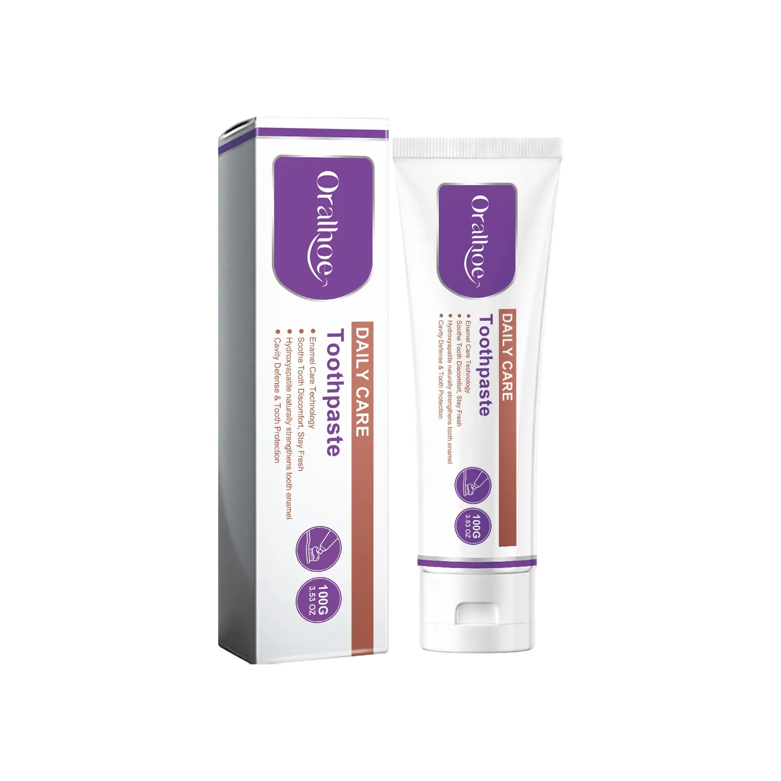 Oralhoe Daily Care Toothpaste, Healthy Toothpaste, Cleanses Teeth, Removes Stains, Polishes Surfaces & Leaves Long-Lasting Fresh Breath, Enamel Care Toothpaste