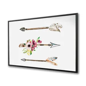Begin Home Decor C1FC3648G3WPJ7 36 x 48 in. Arrowheads & Flowers - Framed Canvas Home Decor for Living Room