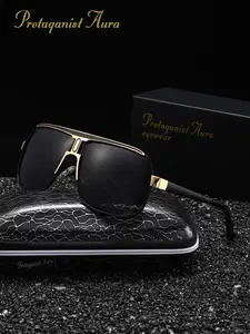 Protagonist Aura Wear Resistant Large Frame Polarizer Sunglasses Square Frame Polarized Sunglasses Trendy Styling Sunglasses Fashionable Sunglasses Daily Travel Driving Reduces Glare Outdoor Hiking Fishing Uv Protection