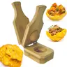 Mini Tostonera & Plantain Press, 2-in-1 Tostones and Plantain Cups, Ideal for Tostones and Patacones, Authentic Caribbean Flavor, Puerto Rican Cooking Traditional Design Ideal for Boricua Latin Cooking & Home Kitchen, Loop for Easy Hanging