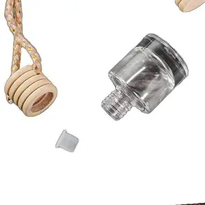 ConStore 10pcs Car Hanging Glass Bottle Empty Pendant Perfume Aromatherapy Bottle Refillable Hanging Diffuser Bottle Air Fresher Ornament Vials
