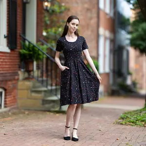 Rainbow Constellations Glow-in-the-Dark Twirl Dress with Pockets