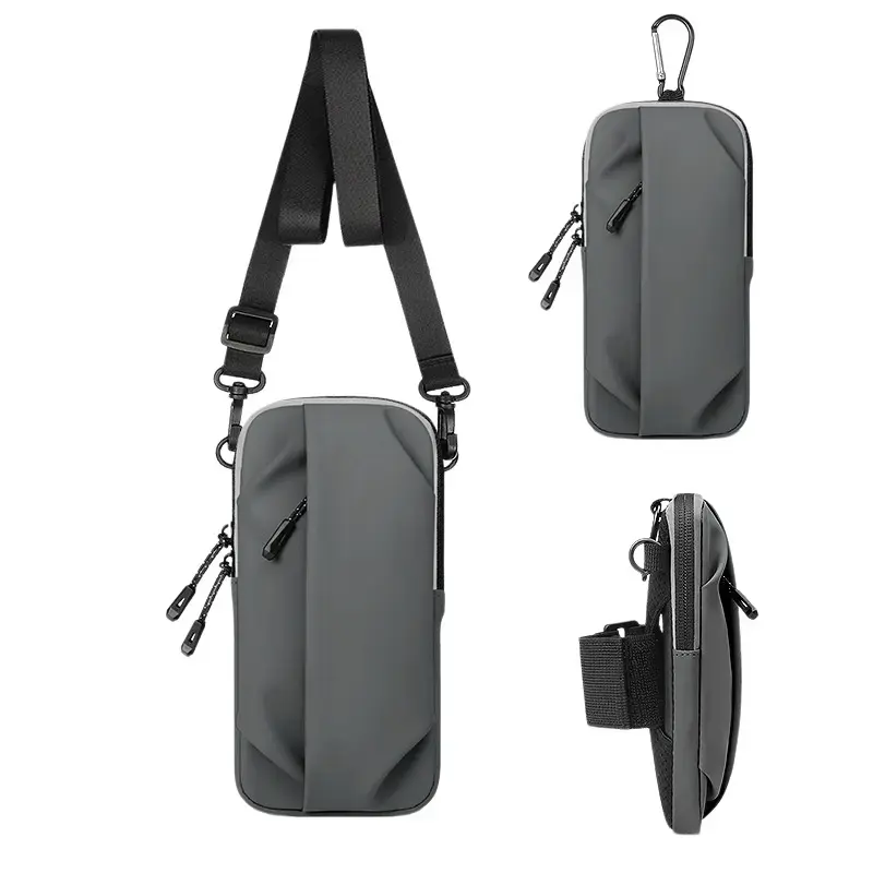 Unisex Multifunctional Convertible Phone Arm Bag and Crossbody Pouch with Lightweight Water Resistant Design, Cell Phone Holder with Card and Key Slot for Running, Cycling, Hiking, Gym Workout, Travel, Outdoor Sports and Daily Casual Wear
