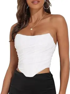 Women’s solid-color shapewear bra | Solid-color underwire bra; fashionable women’s bandeau tank top; waist cincher shapewear with sexy mesh and zipper for tummy control; suitable for everyday wear and parties