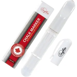 Fabric Markers for Sewing - Ergonomic Tailors Chalk Pen with Improved Dosing Wheel for Sharp Lines, Washable Sewing Chalk Marking Pens Compatible with Most Fabrics, White 1 Pack