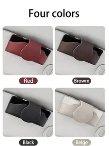 Auto Accessories New Leather Car Glasses Case Sunglasses Storage Box Clip