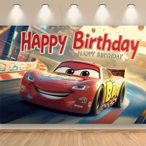 Racing Car Birthday Party Background Banner, Perfect for Birthdays & Anniversaries, Ideal for Cake Tables & Photo Sessions, Enhance Your Celebration!