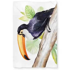 360 stand Toucan Perched Design Duvet Cover - Twin Extra Long Size, Bedroom Bedding Set, Decorative Home Textile Linen, Decorative Duvet Cover, Graphic Duvet Covers, Jungle-Themed Duvet Covers