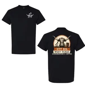 CTT Oil Exploration & Cattle West Texas Design V2 T-shirt, Lanmand Graphic Tee, Oilfield Ranch Top, Unisex Shirt C