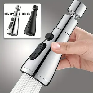 Modern Kitchen Faucet Extender, 3 Spray Modes, 360° Rotating Head, Handheld Shower Head, Polished Abs Material, Insert Installation Design