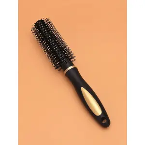 1pc Portable Black Hair Brush & Comb Set, Mini Detangling Edge Brush for Women, Barber Salon Hairdressing Tools, Small Hair Styling Accessories, Ideal for Back to School & Travel Essentials