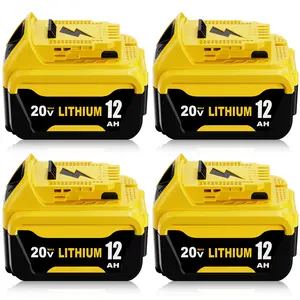 4-Pack 12.0Ah Long-Run Lithium Battery for Dewalt 20V Max – Replaces DCB206, DCB204, DCB203 – Works with DCD, DCF, DCG Series Tools