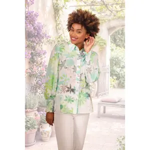 Soft Crepe Blouse Turquoise Multi