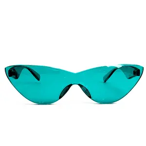 Turquoise Rimless Sunglasses Eyewear Shades