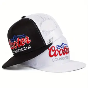 Unisex Letter Embroidered Hip Hop Hat Mesh Hat Outdoor Adjustable Sunscreen Leisure Hat Travel Tourism Beach Vacation