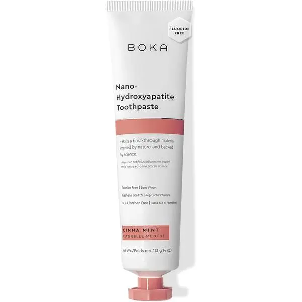 Boka Toothpaste - Fluoride Free Toothpaste, Nano Hydroxyapatite Toothpaste | Appropriate for Sensitive Teeth - Adult Oral Care - Cinnamon Mint - 4 Oz, 3PK