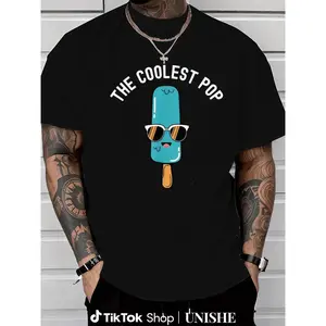 Men’s Casual Popsicle Tee – Comfortable Cotton Shirt with Fun Ice Cream Design