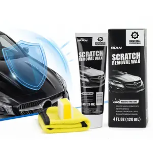 NUAN Car Scratch Remover Wax, Universal Premium Polishing Compound for Deep Scratches, 4 fl oz (120 ML), with Sponge and Cloth,White,NUAN scratch removal wax