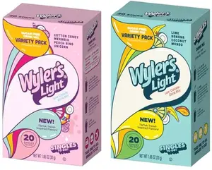 Wyler's Light TikTok Bundle - 20 Packets Per Box, 2pk - Pink Variety Pack and Blue Variety Pack - Trend Inspired Flavors - Low Calorie Drink Mix - Water Flavoring Packets