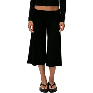 Fold Over Gaucho Pants for Women Low Rise Foldover Capri Flowy Pants Y2k Wide Leg Yoga Culottes Plus Size
