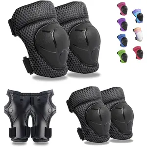 Knee Pads Elbow Pads Wrist Guards Set for Kids, Upgraded Protective Gear for 4-12 Boys or Girls Children for Roller Skating Scooter Skateboarding Bike Roller Blade