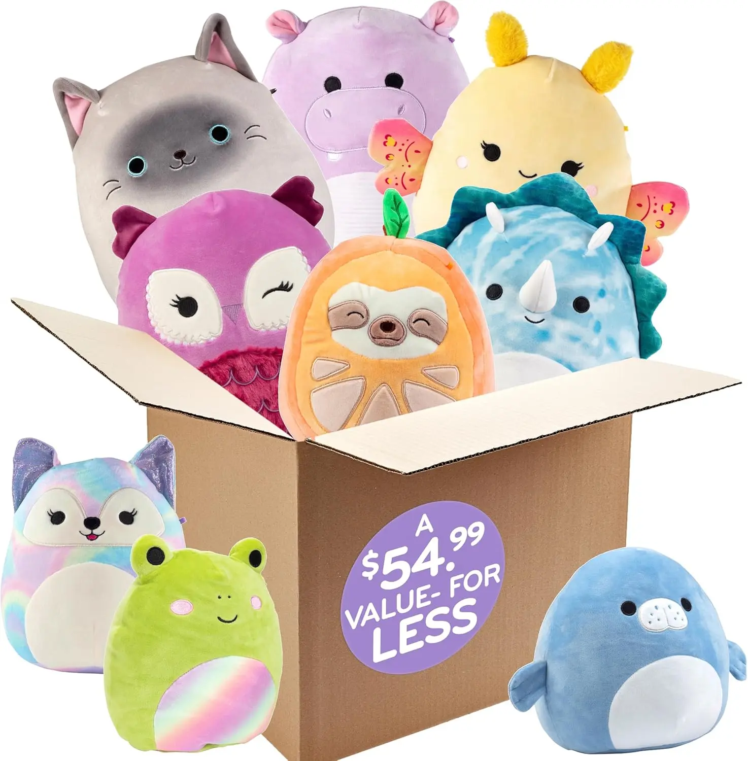 Squishmallows Mystery One 10" & Two 8" 3-Squish Value Pack - Get ONE Jumbo & Two Small Jazwares Plush for Less