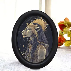 Dark Gold Leaf Egyptian Goddess Decoration, European Vintage Mystical Style, Entryway Bedroom Ornament, Elegant Home Decor Piece
