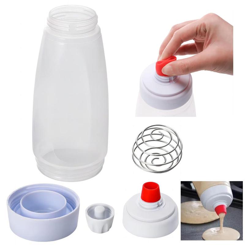 2-Pack Batter Mixer & Dispenser Bottle 33 Oz Silicone Squeeze with BlenderBall for Pancake Cupcake Crepe Making Durable Kitchen Tool Precise Dispensing Smooth Batter 2-Pack Batter Mixer & Dispenser Bottle 33 Oz Silicone Squeeze with BlenderBall for Pancake Cupcake Crepe Making Durable Kitchen Tool Precise Dispensing Smooth Batter