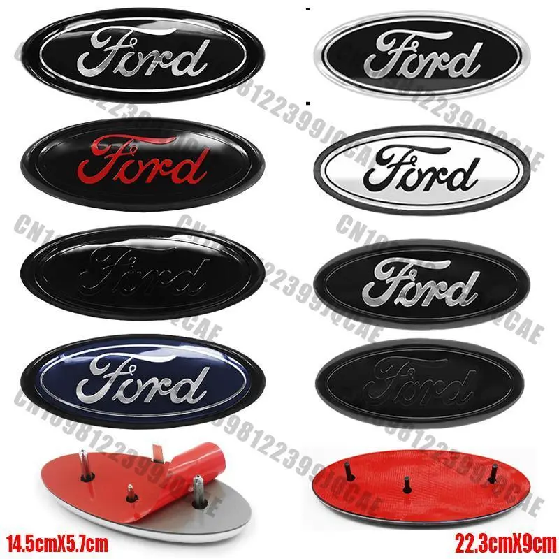 22.3cm 14.5cm Car Styling Logo Front Grille Emblem Rear Trunk Badge Accessories For Ford Mondeo MK2 MK4 F150 F250 F250 GT GT500