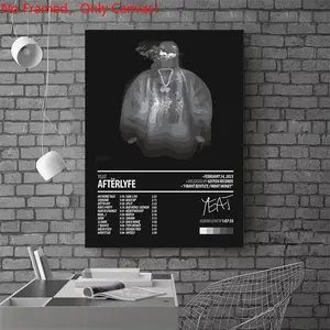 1 piece/set frameless canvas painting print poster, Artistic, Popular hip-hop culture Characters realism art, Yeat - Afterlyfe Album Cover, a perfect gift for Rap Music loves, ideal gift for home, Streetwear wall art, wall decoration