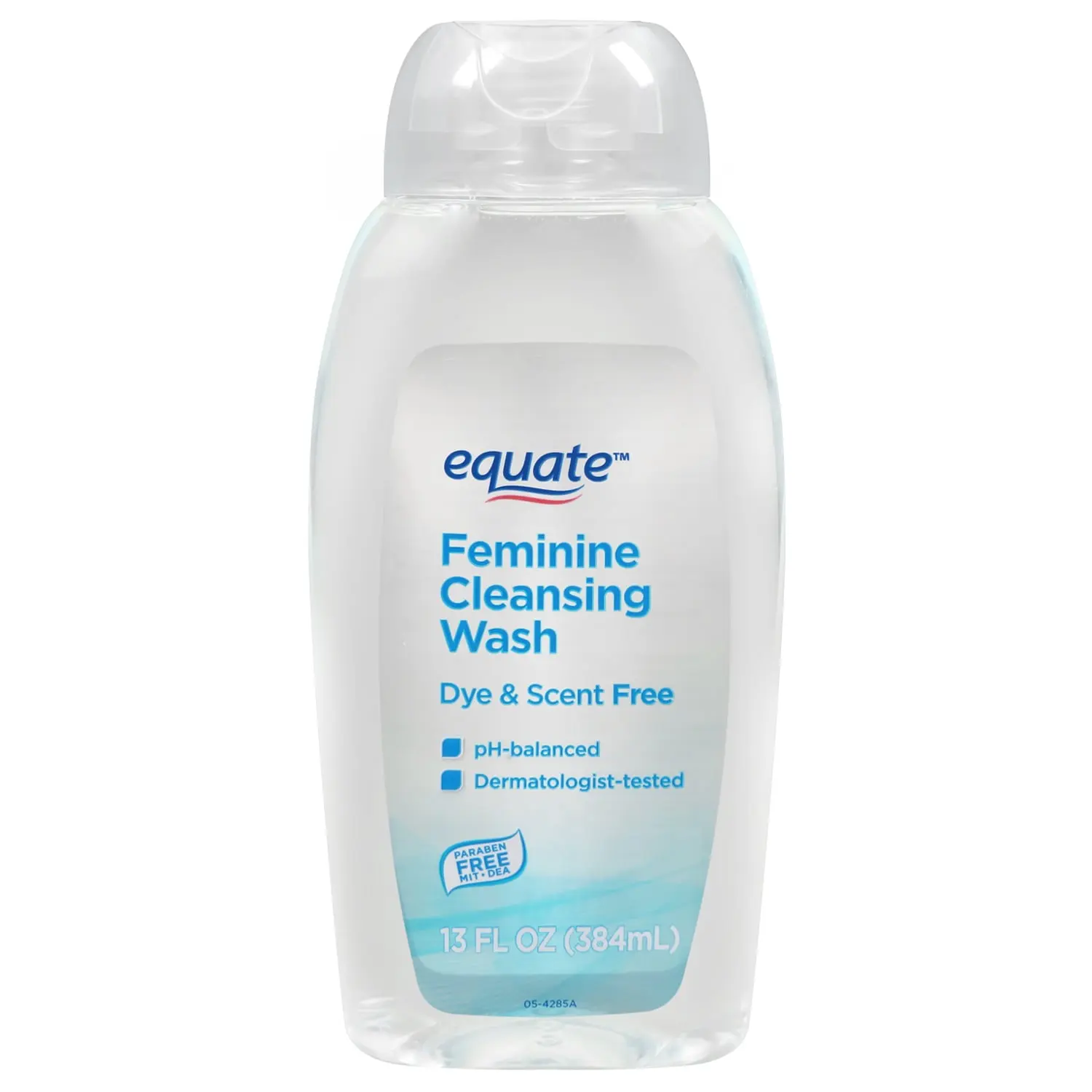 Equate Feminine Cleansing Wash - Unscented, 13 fl oz, pH-Balanced for Sensitive Skin, Dye & Scent Free