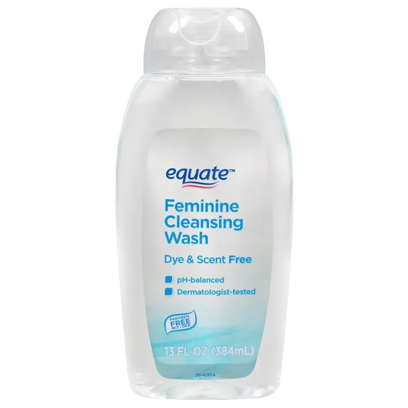 Equate Feminine Cleansing Wash - Unscented, 13 fl oz, pH-Balanced for Sensitive Skin, Dye & Scent Free