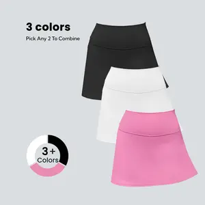 DLOODA 2-Piece Women's High-Waist Elastic Waist Skort, Tennis Attire with Pocket Shorts, Mini Athletic Skort for Summer Workout Golf, Women's Clothes Athleisure Bottoms tiktokshopspringglowup,summervibes