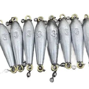 4 Pack of Lead Trolling Sinkers w Barrel Swivels Fishing Accessories 2oz to 8oz Weights for Trolling & Cat Fishing - Spoon Lures