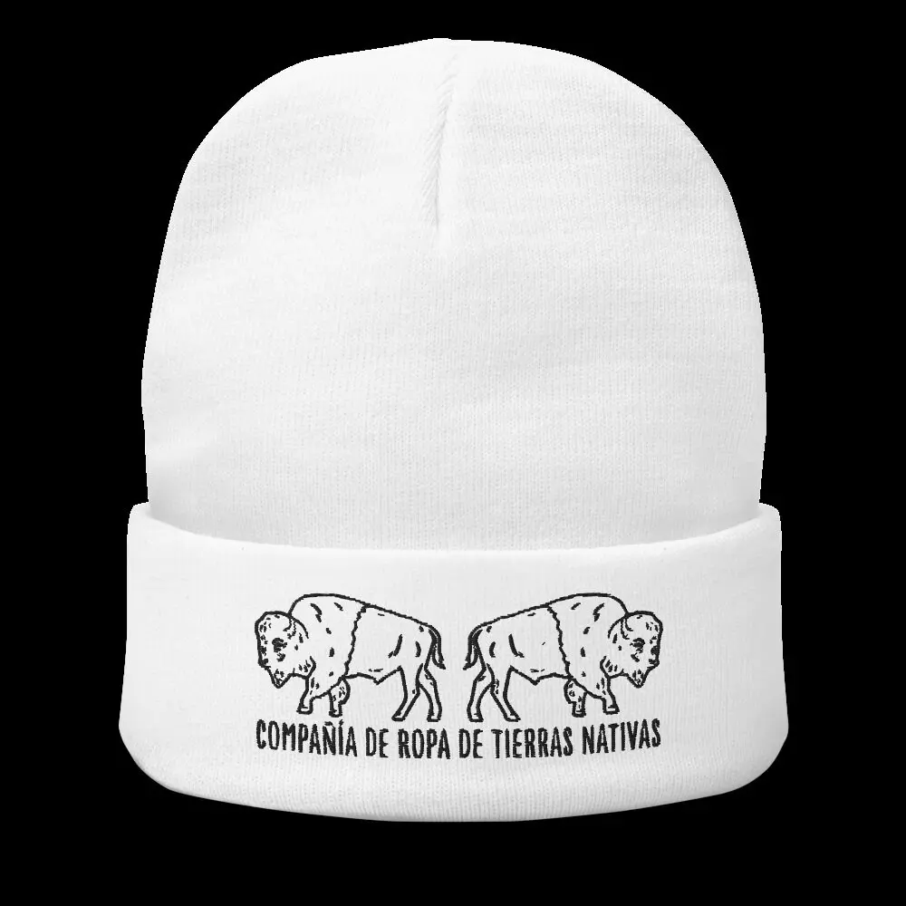 Bison Beanie ESPAÑOL Embroidered - Honoring First Nations, Inuit, Native American Indigenous Cultures