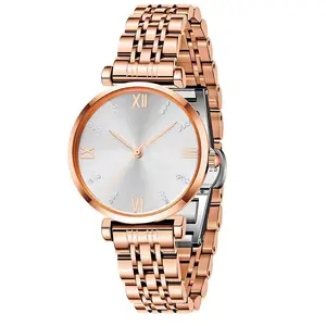 TIME100 Women's Analog Japanese Quartz Watch with Stainless Steel Mesh Leather Strap Ladies Watch Wrist and Elegant Waterproof