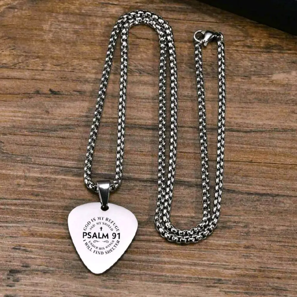 Psalm Guitar Pick Necklace