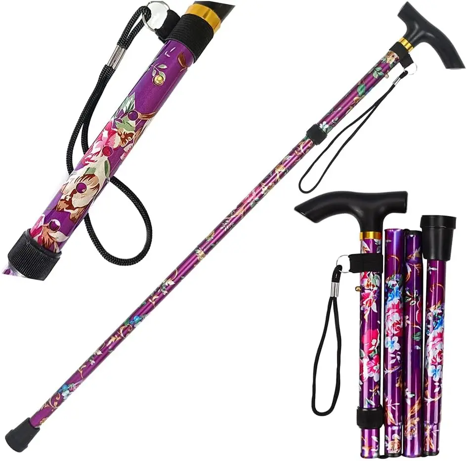 Collapsible Walking Cane Women & Senior Men, Folding Lightweight Sticks Seniors Balance, Adjustable Canes, Stick Crutches Adults, bastones para caminar Mujer & Hombre