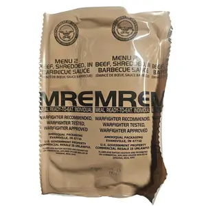 MRE - BBQ Shredded Beef Protein Menu 2 12hour Ration 1250 Calories 13 Protein 36 Fat 51 Carbohydrate Ready to Eat Warfighter Approved