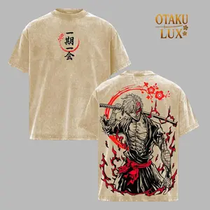 Ichigo Kurosaki Bankai T-shirt - Bleach Anime Vintage Washed  Graphic Tee, Shinigami Streetwear Heavyweight Cotton Unisex Top, Bleach Merch, Retro Japanese Manga Outfit for True Fans, Anime Lover.