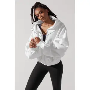 Zip Cloud Hoodie - White (with toggles)