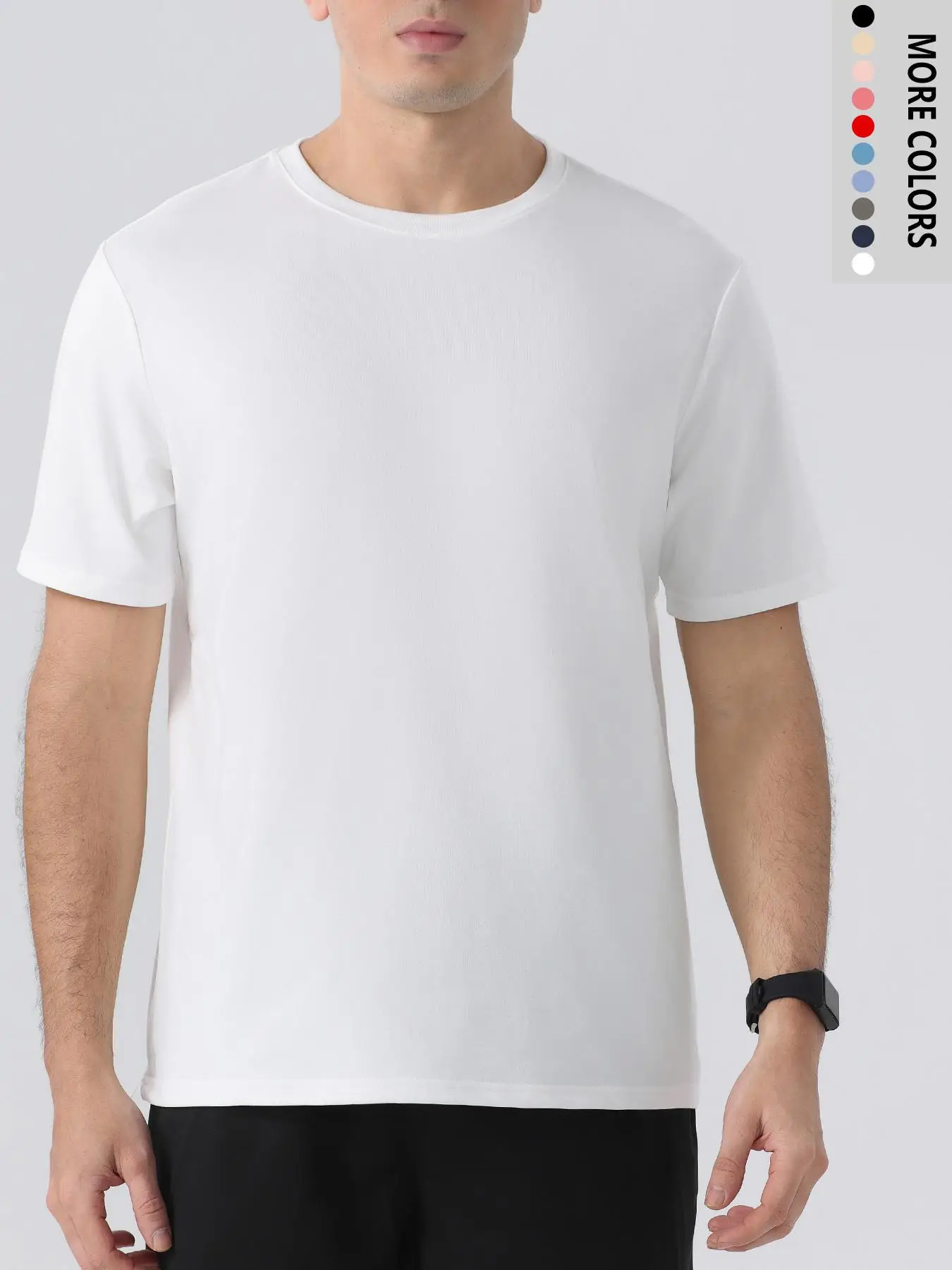 Men's Regular Fit Solid Round Neck Short Sleeve Tee Summer Clothes, Plain Crew Neck T-Shirt for Men, Casual Comfy Knitting Top for Summer