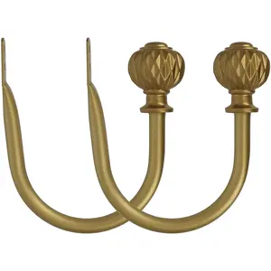 MERIVILLE Set of 2 Decorative Window Curtain Holdbacks for Draperies, Royal Gold…