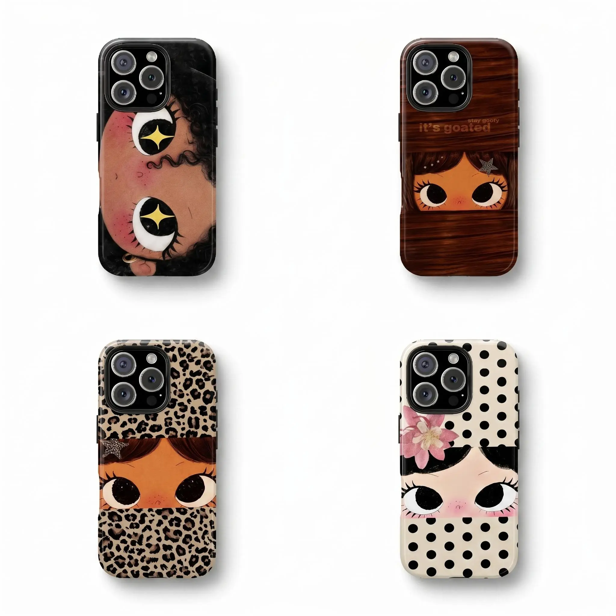 Big Eyes Doll Phone Case – Cute Cartoon Girl with Starry Big Eyes, Dreamy Kawaii Aesthetic Cover for iPhone 17 Pro Max 16 15 14 13 12 11 Pro Max & Samsung Galaxy S25 S24 S23 S22 S21| Soft Girl Y2K Coquette, Artsy Cute Gift for Her