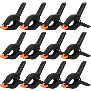 12 Pack 6 Inch Plastic Spring Clamps, for Crafts, Woodworking, Backdrop Stand, Photography, Home Dec