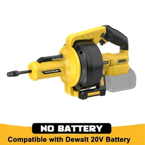 FunnyWhale Cordless Drain Auger Compatible with Dewalt 20V Battery(No Battery) Auto-Feed Plumbing Drain Snake with 23FT Cable, Drain Clog Cleaner Tool for Sink, Toilet, Bathtub, Sewer