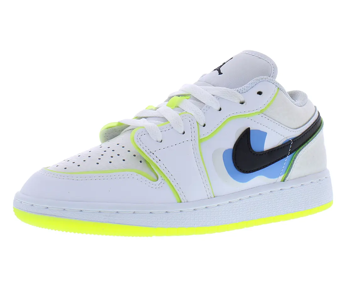 NIKE Kids/Junior Boys' Air Jordan 1 Low SE GS Low-Cut Casual Shoes - Lace-Up, Standard Fit Sports Sneakers with Laces (Single Shoe)