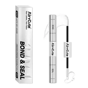 AiryCute 2-IN-1 POWER DUO | Bond&Seal Strong Hold, Waterproof & Remover-Safe for Flawless Lashes| AiryCute Lash Bond Seal Remover for Lash Clusters | Latex-Free Waterproof Long-Lasting for Sensitive Eyes Pool-proof Rainy Day Proof