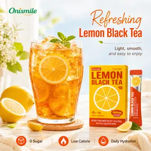 Onismile Lemon Black Tea Drink Mix with Collagen Peptides & Vitamin C, Zero Sugar, 10 Stick Packets Beauty Dietary